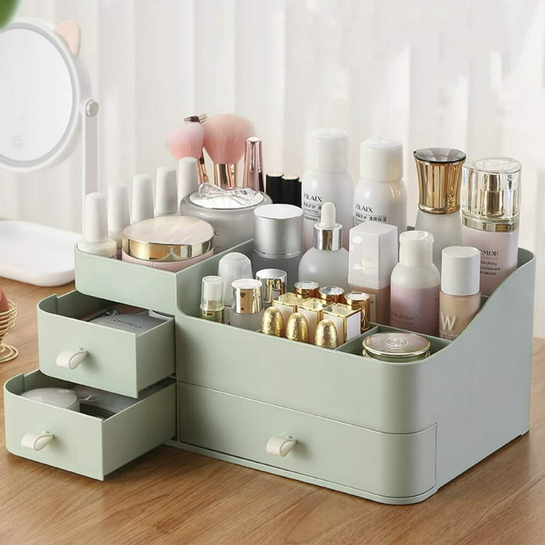 træner Udløbet ægtemand Makeup Desk Cosmetic Storage Box Organizer with Drawers for Brushes,  Eyeshadow, Lotions, Lipstick and Nail Polish - Walmart.com