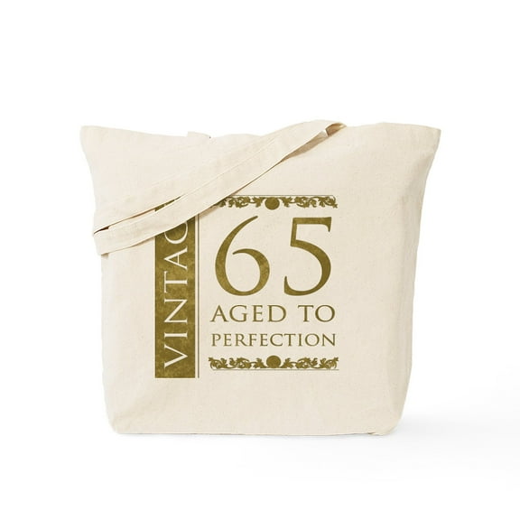 CafePress - Fancy Vintage 65Th Birthday Tote Bag - Unisex Canvas Tote Bag, Beige, 1-Piece