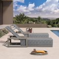 thumbnail image 3 of PURPLE LEAF Patio Chaise Lounge Chair Set of 2, PU Leather Outdoor Chaise Lounger Aluminum Pool Lounge Chairs with 5-Position Adjustable Backrest for Pool, Deck, Garden, Sunbathing,Grey, 3 of 7