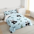 thumbnail image 3 of Castle Fairy Child Teens Black White Panda Twin Comforter Sets,Kawaii Animal Bedding Set, 3 of 8