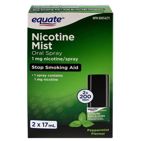 Equate Nicotine Mist Oral Spray, Peppermint Flavour