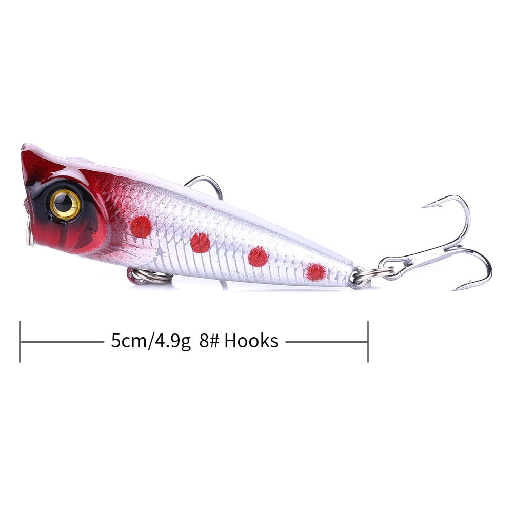 HENGJIA Topwater Poppers Fishing Lures, Pack of 5 Large Artificial Saltwater Lure, Top Water Popper Fishing Lures Saltwater for Offshore, Bass, Walleye