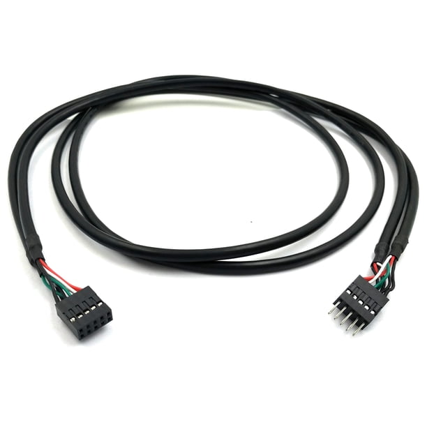 Duttek Cable de extensión de encabezado USB Cable de placa base USB Cabecera USB 10 pines macho a hembra Extensión de extensor de encabezado Cable de puente Dupont 1M/3.3Ft