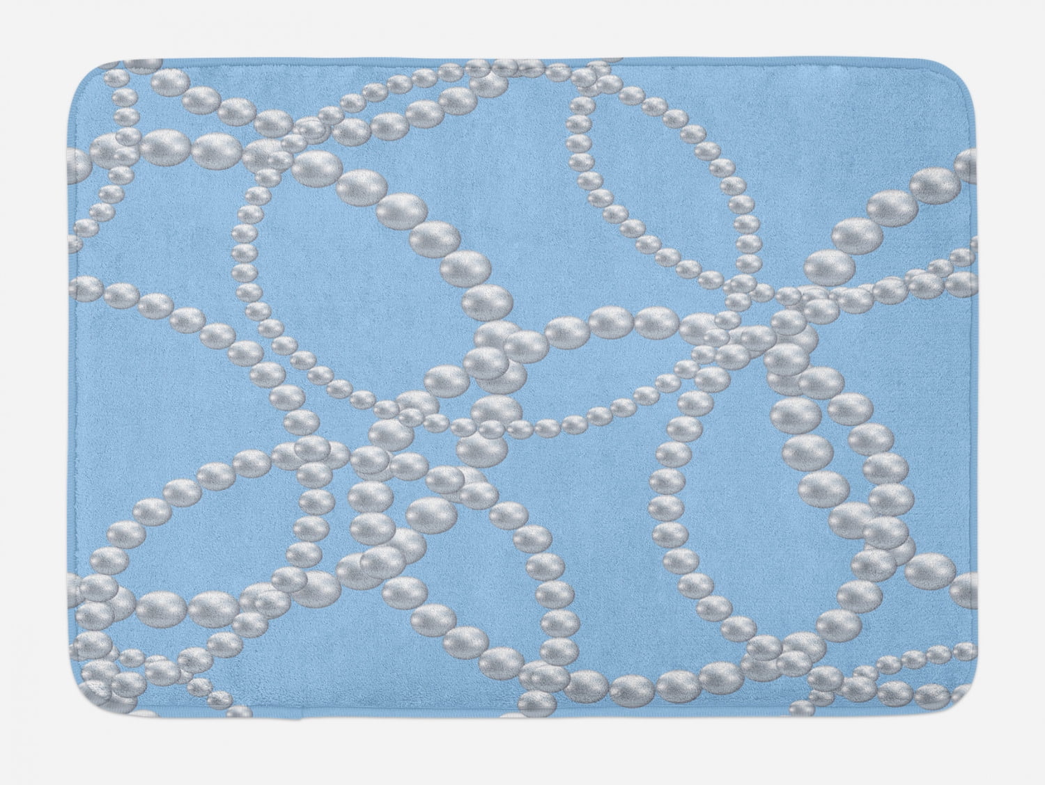 Pearls Bath Mat, Pearl Necklace Bracelet Classic Women Bridal Groom