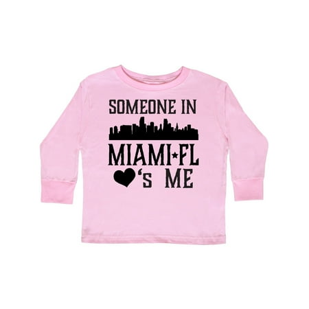 

Inktastic Miami Florida Someone Loves Me Skyline Gift Toddler Boy or Toddler Girl Long Sleeve T-Shirt