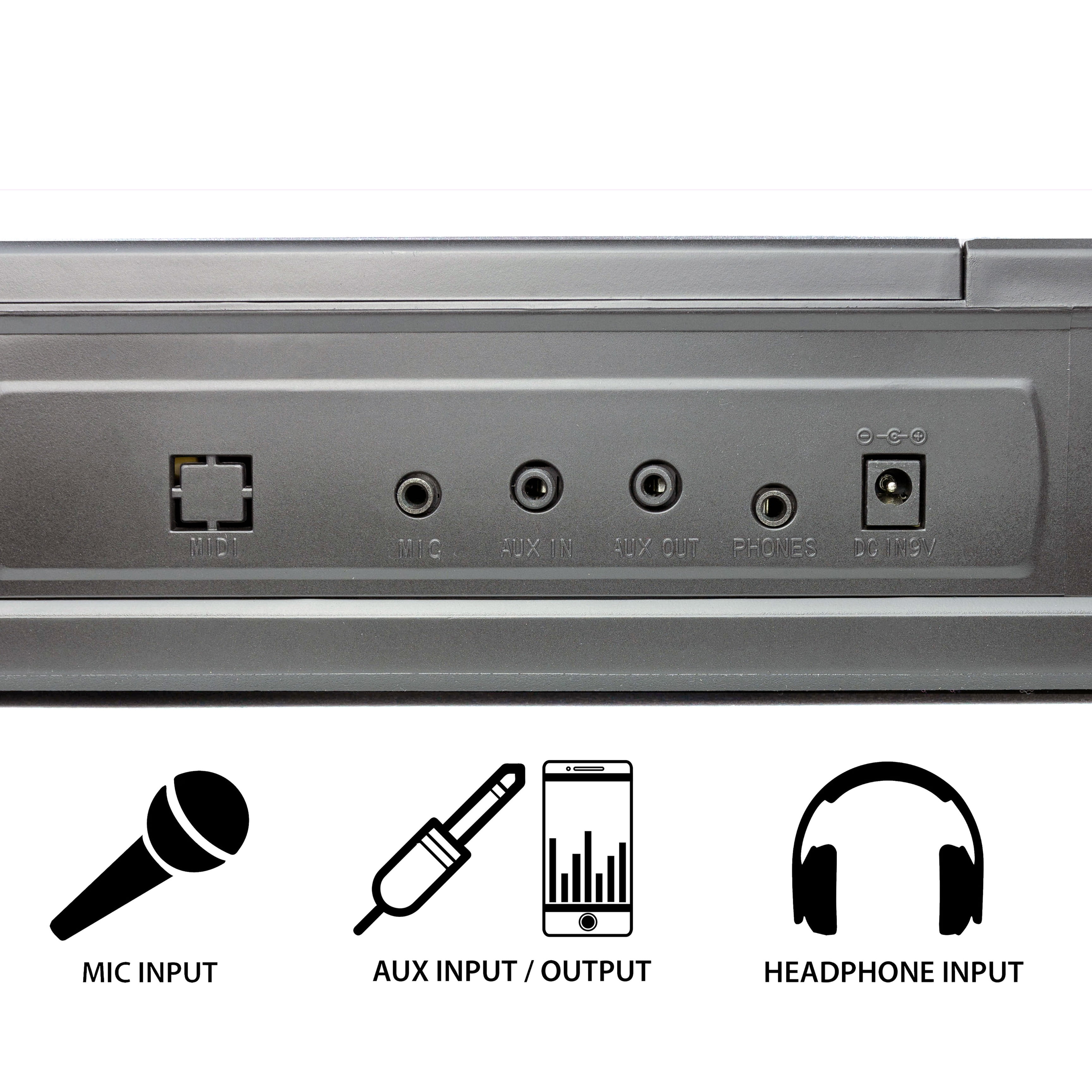 RockJam 61-Key Keyboard Light up Electronic Digital Piano with Note Stickers & Lessons