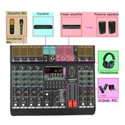 6 Mono Channels Mixing Console 99 Digital Effects Bluetooth USB PC Sound Mixer With 48V For Church AM-GT6 ,Easy to Operate