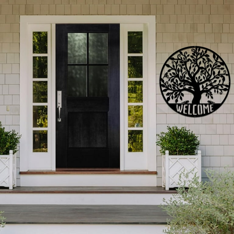 Personalized Tree Of Life Metal Sign – Custom Family Name Welcome Sign For Door, Wall, Or Garden (Housewarming Gift)