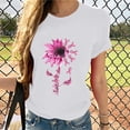 thumbnail image 2 of Lolmot Womens Breast Cancer Awareness T-Shirts Cancer Survivor Gifts Pink Ribbon Graphic Short Sleeve O-Neck Inspirational Tee Tops, 2 of 5