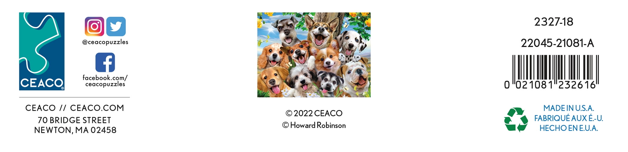 Ceaco - Selfies - Selfie Pups - 550 Piece Interlocking Jigsaw Puzzle
