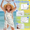thumbnail image 6 of Jiueut Flower Print Girls Swimsuit Halter Neck Cut Out Swimwear One Piece Bathing Suit with Mesh Cover Up Skirt Girls' Swimwear Set 7-18Y, 6 of 7