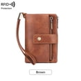 thumbnail image 1 of Women's RFID Blocking Leather Wallet Ladies' Wallet Multi-functional Three-fold Short Style Vintage Large Capacity Coin Purse, 1 of 6