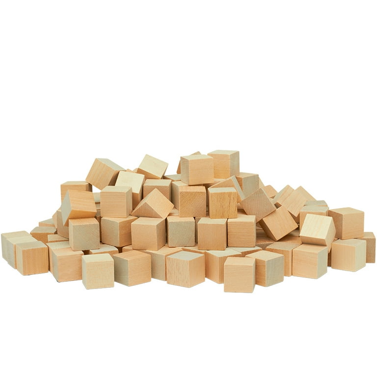 5 inch Large Wood Cubes, Pack of 5 Square Wood Block for DIY, Wooden Blocks for Crafts and Decor, by Woodpeckers