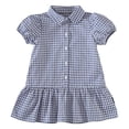 thumbnail image 4 of FYDUU Plaid Dress For Girls Classic Plaid A-Line School Dresses With Collar Short Sleeve Sundress Kids Gingham Dress Casual Wear 4-5 Years, 4 of 9