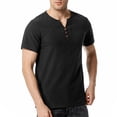 thumbnail image 4 of Antinious Mens Soft V-Neck Button Pullover Side Split Short Sleeve Breathable Relaxed Tops, 4 of 5