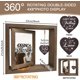 thumbnail image 2 of 1 marco de fotos giratorio de doble cara para boda. Marco de fotos de madera con dijes de corazón. Regalo de compromiso o boda., 2 of 7