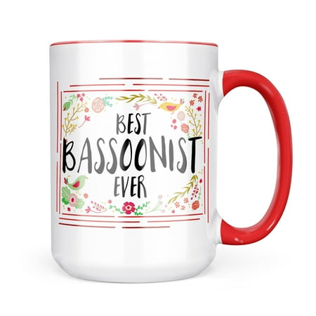 

Neonblond Happy Floral Border Bassoonist Mug gift for Coffee Tea lovers