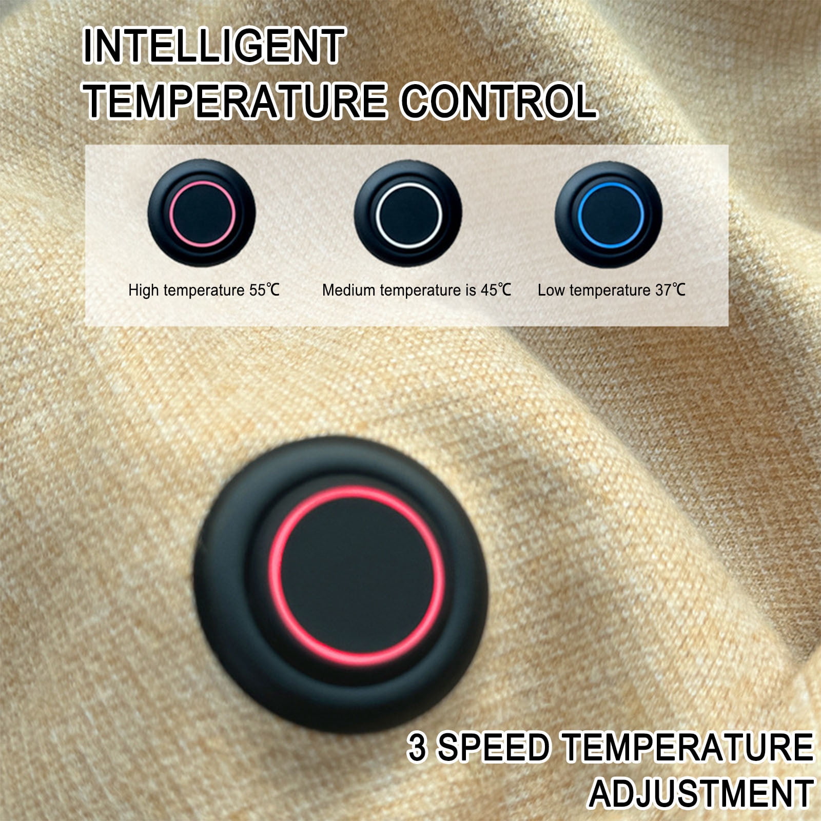 Rvkxad Battery Heated Shawl, Wearable Electric Heating Shawl Blanket, Carbon Fiber Heated Wrap with Zipper