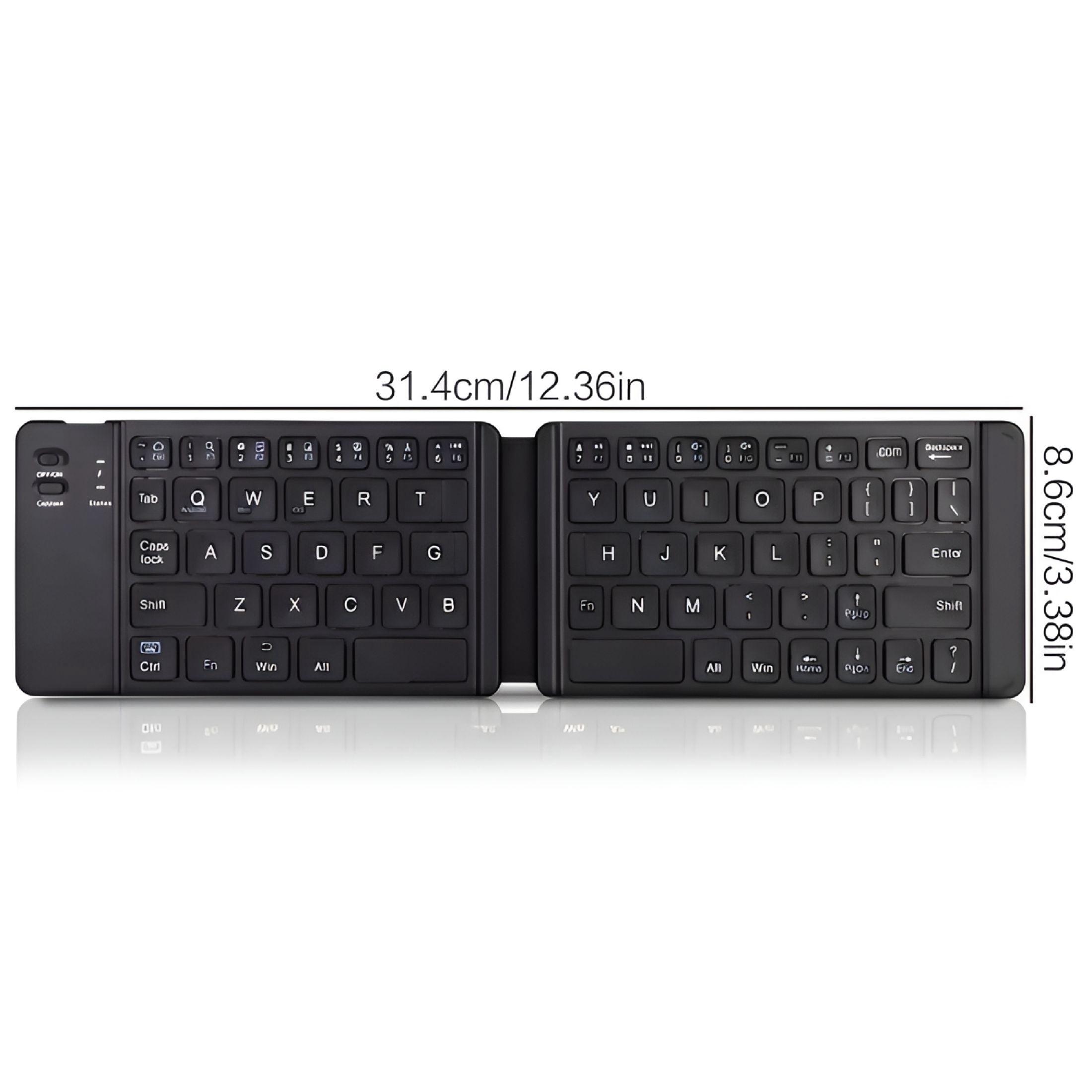 GJX Foldable Bluetooth Keyboard - Portable Wireless Rechargeable Ultra-thin Quiet Keyboard with Compact Folding Design and Built-in Battery,Universal for Tablets,Smartphones,Laptops