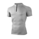 thumbnail image 3 of Ceisia Men's Stand Collar Half-Zip Quick Dry Fitness T-Shirt Slim Fit 4-Way Stretch Athletic Top for Summer Gray XL Gifts, 3 of 4