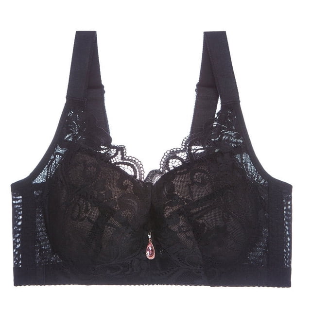 Sujetador de encaje sexy ultrafino de talla grande, sin aros, push-up, ajustable, ropa interior para mujer