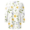 thumbnail image 5 of VBTAPA 3/4 Length Sleeve Womens Tops Vintage Floral Print Crewneck T-shirt Dressy Casual Summer Blouse Flash Sales of The Day Multicolor XXXL, 5 of 6
