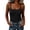 Black, variant on Women's Adjustable Spaghetti Strap Camisole Tank Top with Built-In Padded Bra, Slim Fit Bodycon Crop Top, Versatile Summer Base Layer Top