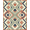 Terracotta Sage Cream Indigo, Pattern 1, variant on ODIKA Stacked Bands Border Stripe Stepped Aztec Southwestern Motif Playful Expressive Stain Resistant Low Profile for Dorm Room, Small Living Apartment