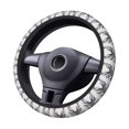 thumbnail image 6 of Lsque Monochrome Deer Floral Ultra Soft Car Steering Wheel Cover for Women, Standard 15 inch Size for Truck Van SUV Auto, 6 of 8