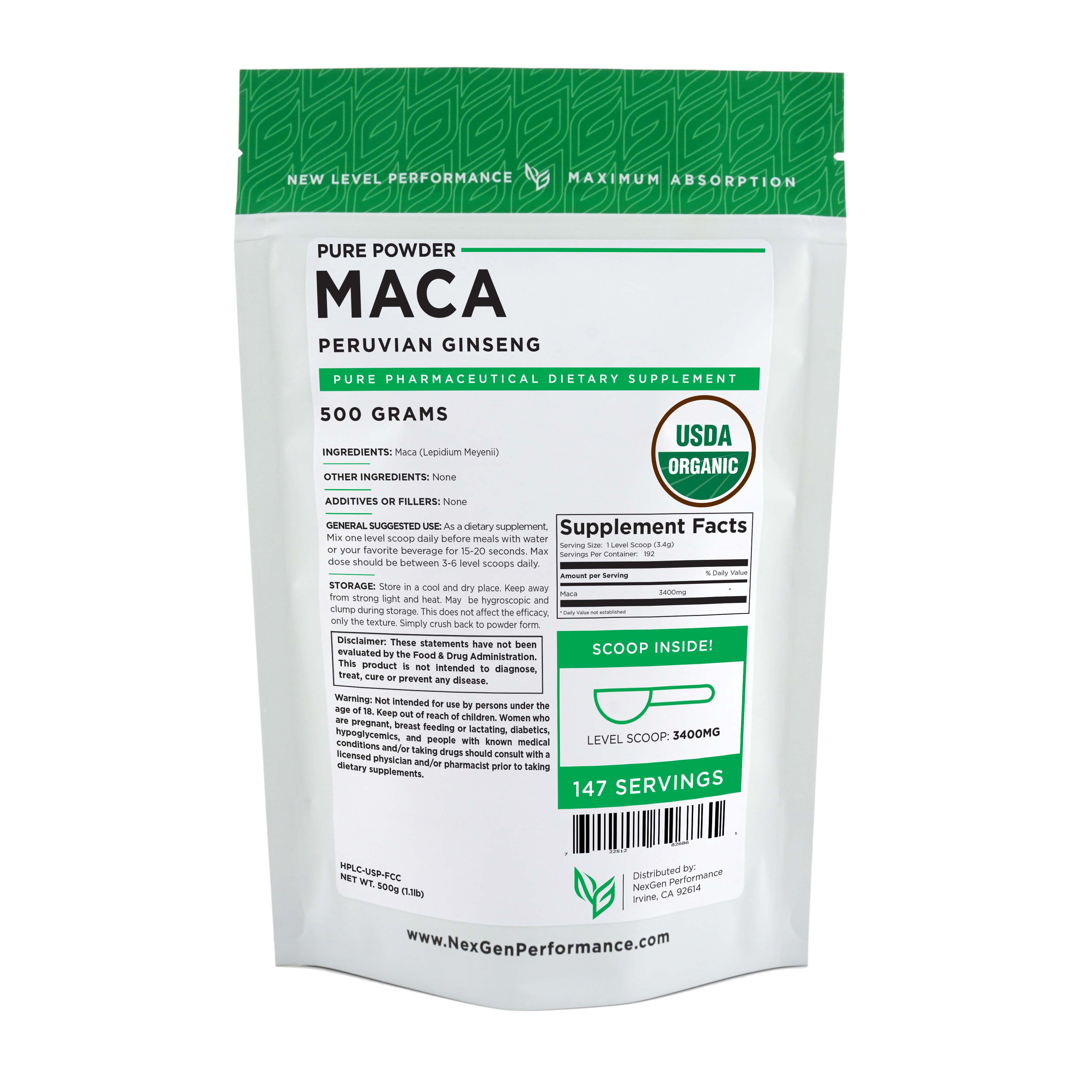 MACA Powder 500g (1.1lb) 100 Pure Organic Form PHARMACEUTICAL Grade