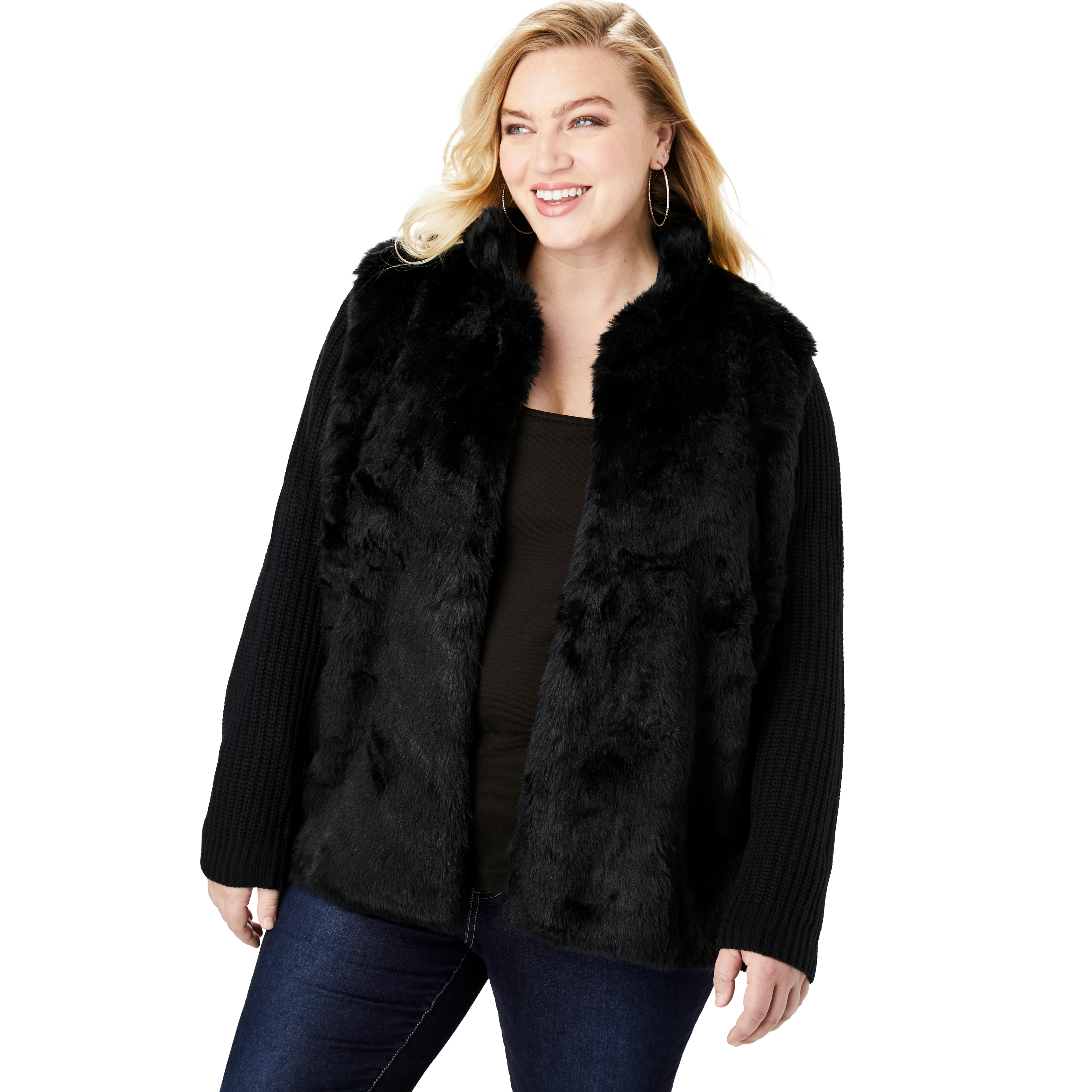 plus size faux fur sweater