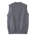 thumbnail image 5 of Generic Boys Girls School Uniform Sweater Vest Kids Toddler Cotton Knit V-Neck Button Sleeveless Sweater Cardigan Light Casual Jacket, 5 of 7