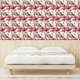thumbnail image 3 of Ambesonne, Jungle Boho Peel & Stick Wallpaper for Home, Spring Violets Moth Art, 13"x72", Pale Earth Yellow and Ruby, 3 of 5