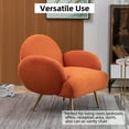 thumbnail image 6 of ALEAVIC Modern Accent Chair Reading Chair Upholstered Sherpa Armchair, Orange, 6 of 8