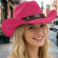 thumbnail image 2 of Vented Straw Cowboy Hat for Women Men Cattleman Crease Wide Brim Breathable Lightweight Western Cowgirl Hat Summer Beach, 2 of 6