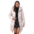 thumbnail image 2 of Pyhlmscde Women's Long Knee Down Cotton Slim Hooded Shoulder Cotton Coat, Winter Jackets for Women, Coats for Women, Womens Coats, 2 of 6