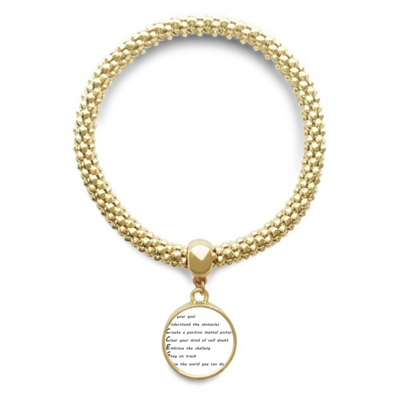 embrace challenges do it quote en bracelet round pendant jewelry chain