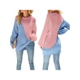 thumbnail image 4 of Seyurigaoka Women Color Blocking Knitted Sweater Long Sleeve Round Neck Sweater, 4 of 5