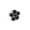 black, variant on natural handmade ring, suitable for men and women to wear, silver handwound natural stone round bead flower ring with adjustable opening (black)