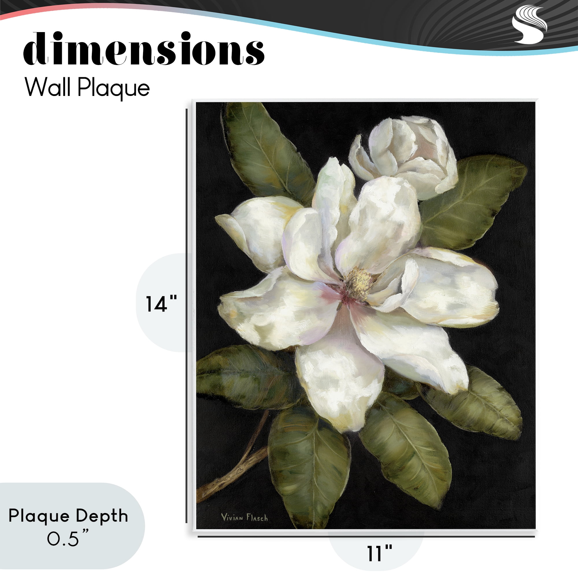Stupell Industries Budding Magnolia Blooms Wall Plaque Art, design by Nan