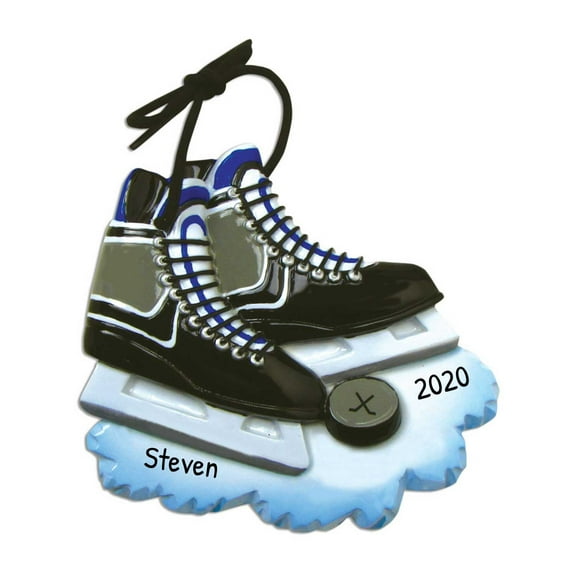 Ornaments by Elves Personalized Hockey Skates Christmas Tree Ornaments 2024 Holiday Decors .25lbs