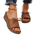 thumbnail image 3 of Barefoot Sandals Women, Cute Sandals for Women, Slip-On Wedge Sandals With Arch Support - Lightweight Comfortable Open Toe Slippers Soft Insole & Anti-Slip Sole Boho Slingback Sandals, Light Brown 7, 3 of 7