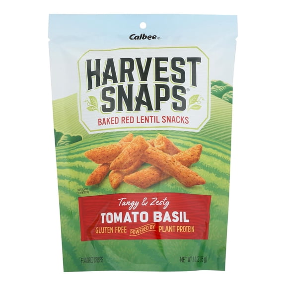 Calbee Snapea Crisp - Lentil Snaps - Tomato Basil - 3 oz - Case of 12