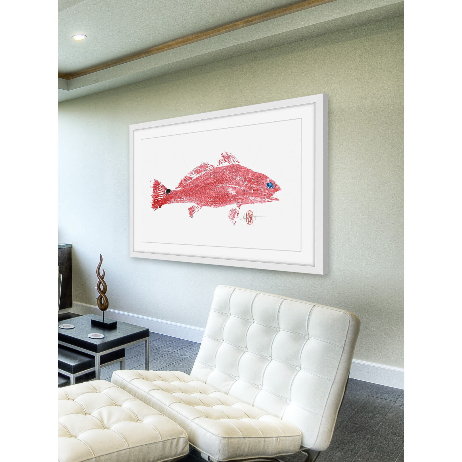 "Red Fish" Framed Painting Print