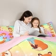 thumbnail image 4 of Homewish Cartoon Cute Fox Bedding Comforter Set 7 Pieces for Teens, Kawaii Funny Animal Full Bedding Set, Bling Stars Print Reversible Fitted Sheet Flat Sheet, Luxury Bedroom Decor, 4 of 7
