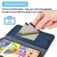 thumbnail image 4 of Galaxy A21 Case, 4G Galaxy A21 Wallet Case,Takfox [RFID Blocking] PU Vegan Leather Cover Card Slots Cash ID Credit Card Holder Magnetic Folio Flip Phone Case Kickstand For Galaxy A21 US Version, Blue, 4 of 6