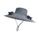 thumbnail image 1 of Sombrero para el sol con abanicos multifuncional para senderismo, camping, ciclismo, pesca y mochilerismo. Gris oscuro, 1 of 9