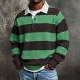 thumbnail image 5 of Horkkom Button Down Shirt Men Collared Striped Knit Shirt Breathable Long Sleeve Casual Color Block Shirts XXL, 5 of 7