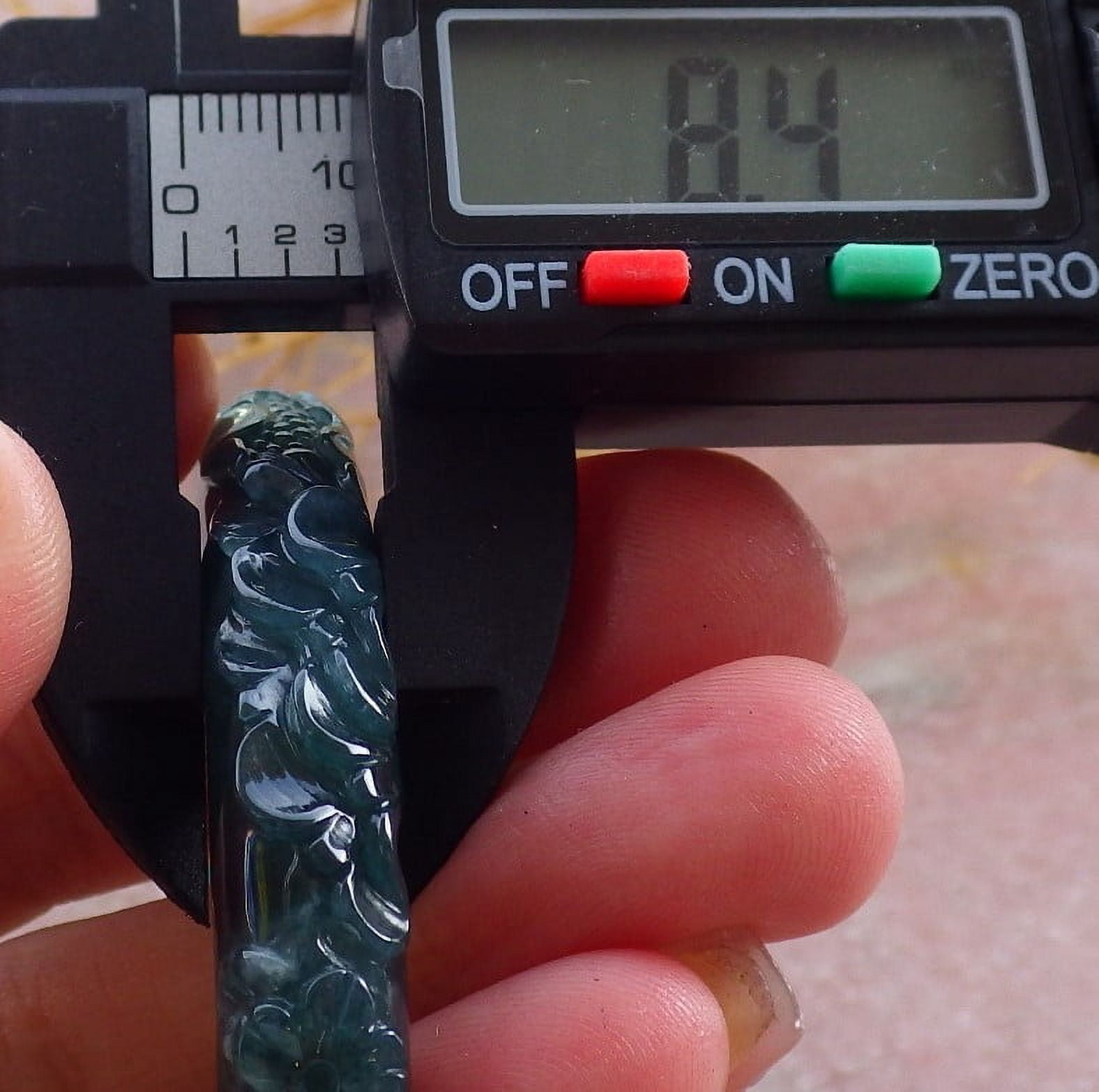 Icy Green Natural A JADE Jadeite Flower Bangle Bracelet 58 mm 683687 TN