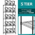 thumbnail image 4 of IZEUK 5-Tier Metal Wire Shelf for Kitchen Pantry, 1250 lbs Capacity, 23.6" W x 13.7" D x 63" H, Black, 4 of 9